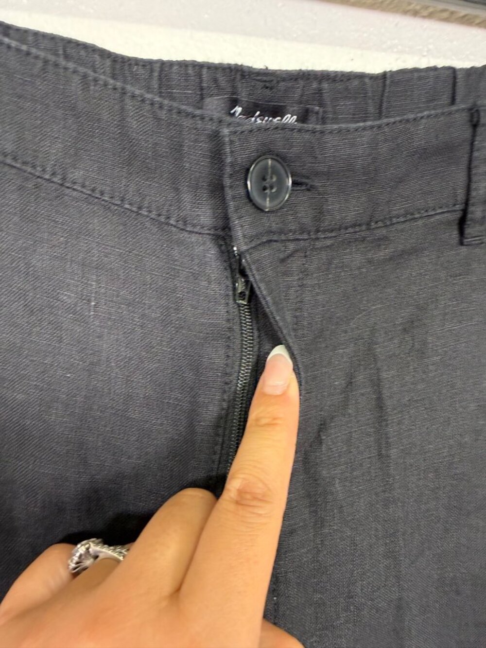Madewell The Tall Zoe Relaxed Straight Pant 100% Linen Tall Summer Staple Sz6 - Picture 15 of 16